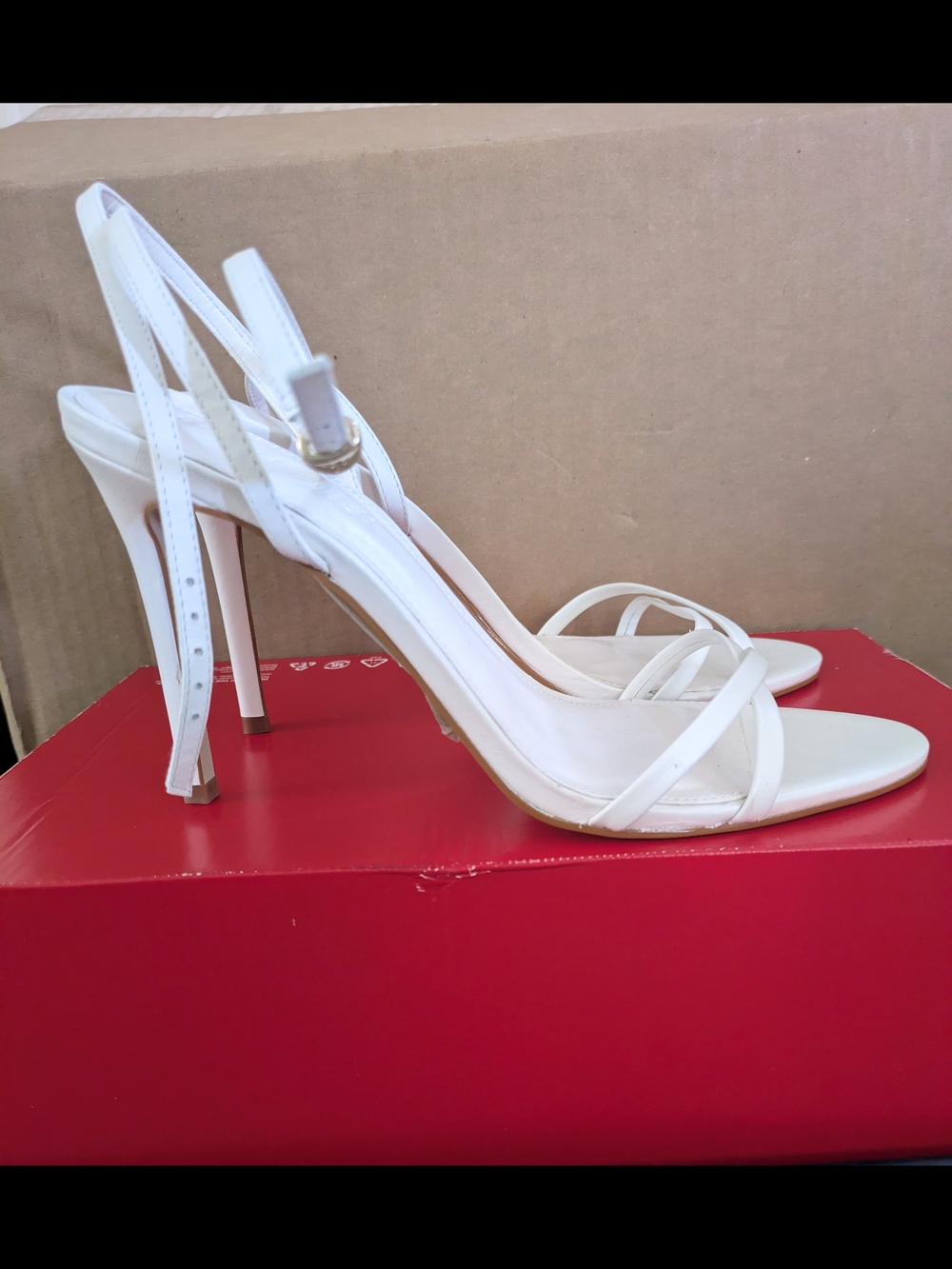 Steve Madden JypseyWhite Strappy Slingback High Heels Size 9